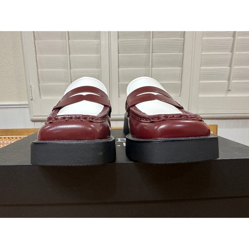 G.H.BASS & CO. Bowery Square Toe Penny Loafers Wine Combo Leather Size 5.5 NIB - Picture 8 of 15